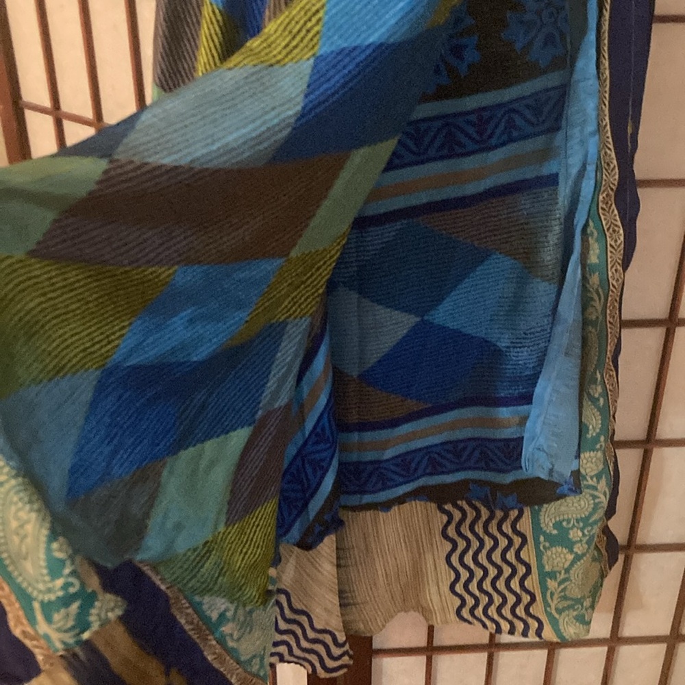 Blue and Green Patterned Women's Skirt - Picture 3 of 8